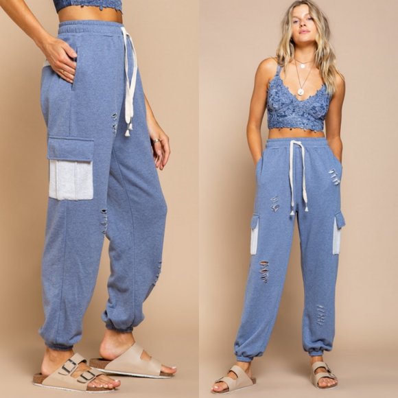 Stylish Blue Jogger Pants - Picture 2 of 5